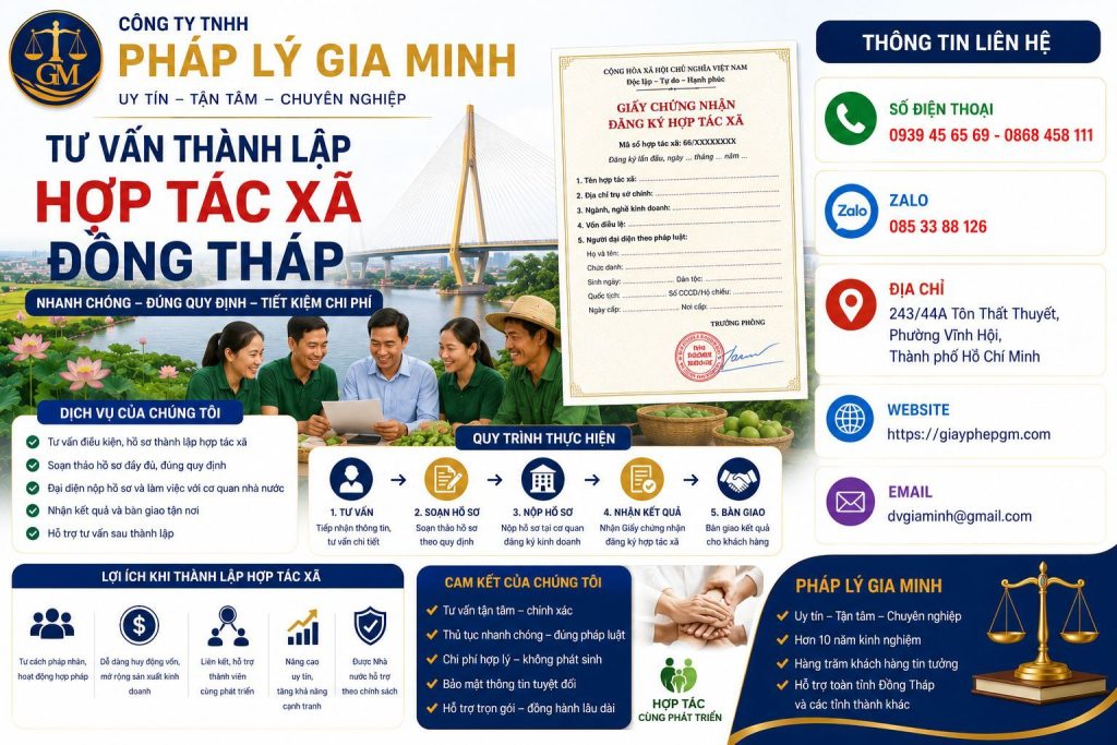 Tư vấn thành lập hợp tác xã Đồng Tháp