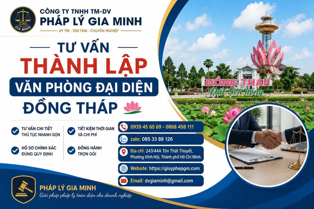 Tư vấn thành lập văn phòng đại diện Đồng Tháp