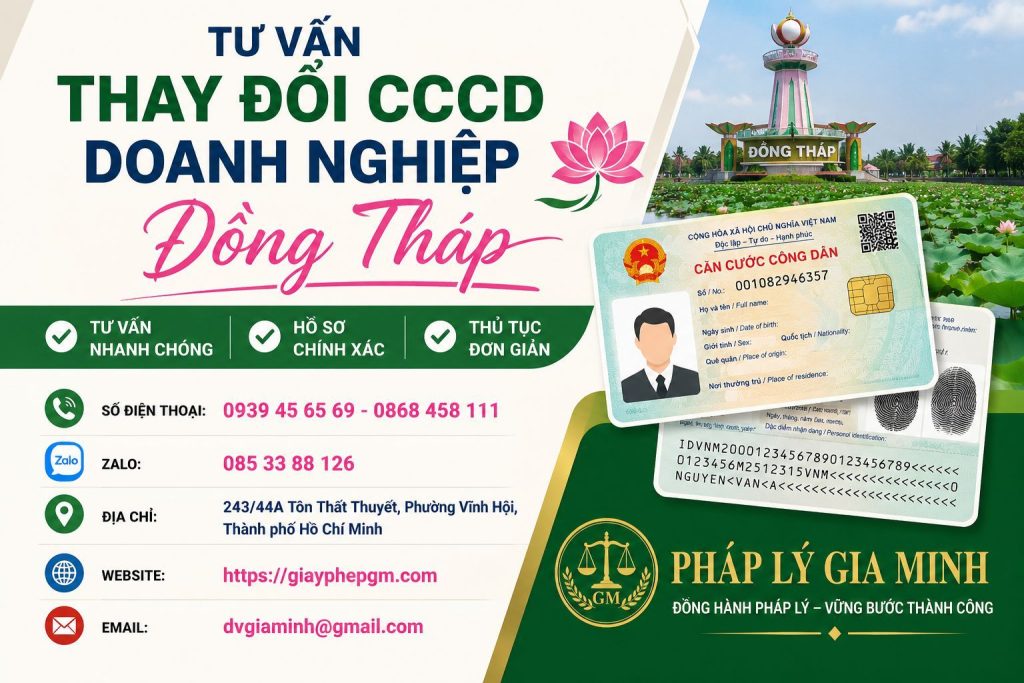 Tư vấn thay đổi CCCD doanh nghiệp Đồng Tháp