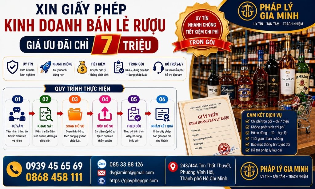 Xin giấy phép bán lẻ rượu cần những gì