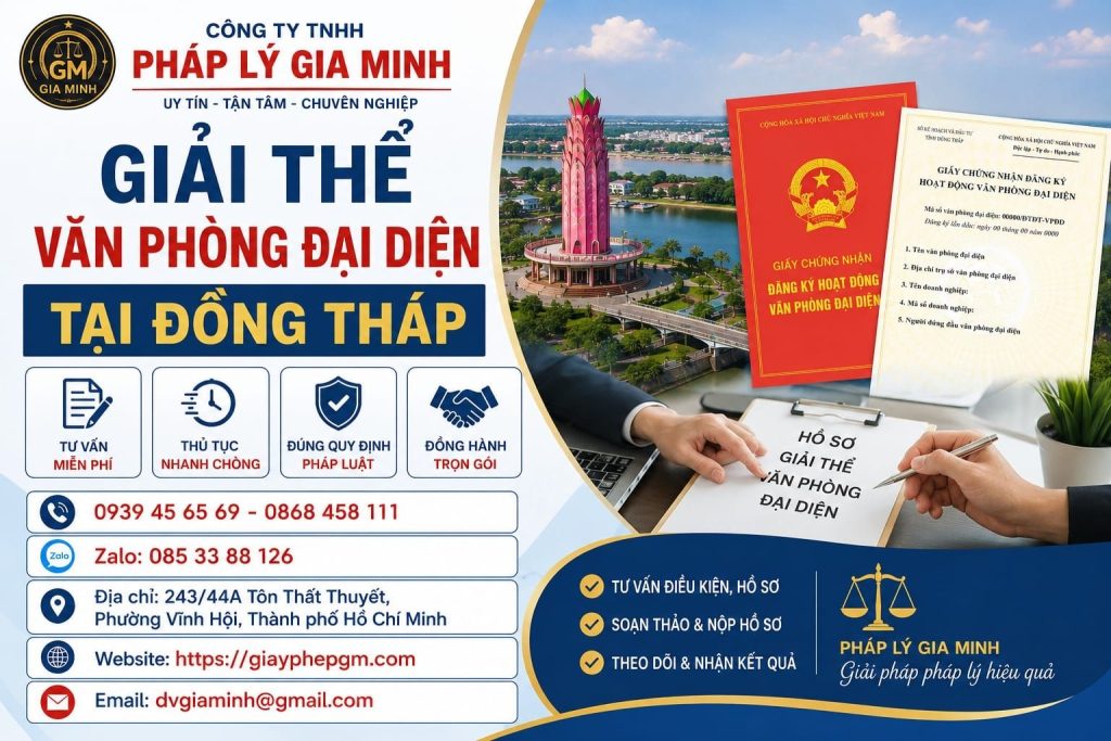 Giải Thể Văn Phòng Đại Diện Tại Đồng Tháp