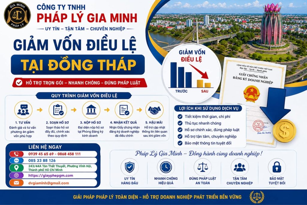 Giảm Vốn Điều Lệ Tại Đồng Tháp