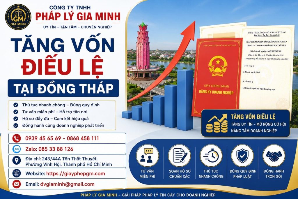 Tăng Vốn Điều Lệ Tại Đồng Tháp