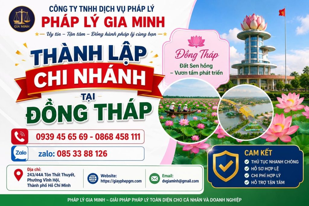 Thành Lập Chi Nhánh Tại Đồng Tháp