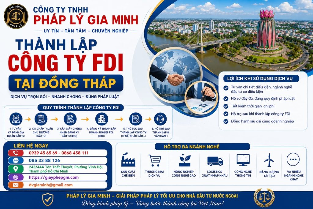 Thành Lập Công Ty FDI Tại Đồng Tháp