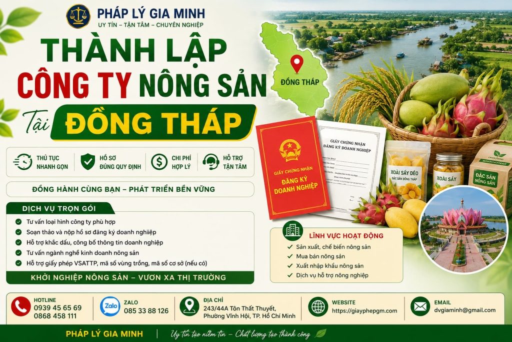 Thành Lập Công Ty Nông Sản Tại Đồng Tháp