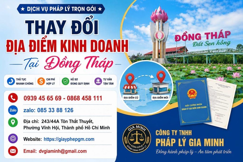 Thay Đổi Địa Điểm Kinh Doanh Tại Đồng Tháp