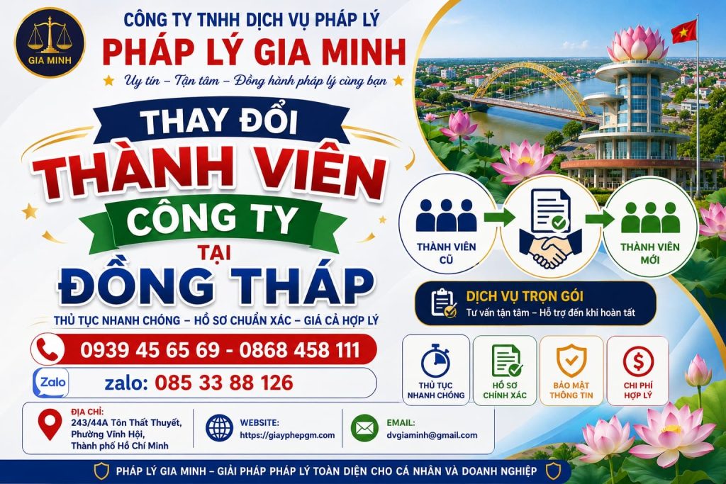 Thay Đổi Thành Viên Công Ty Tại Đồng Tháp