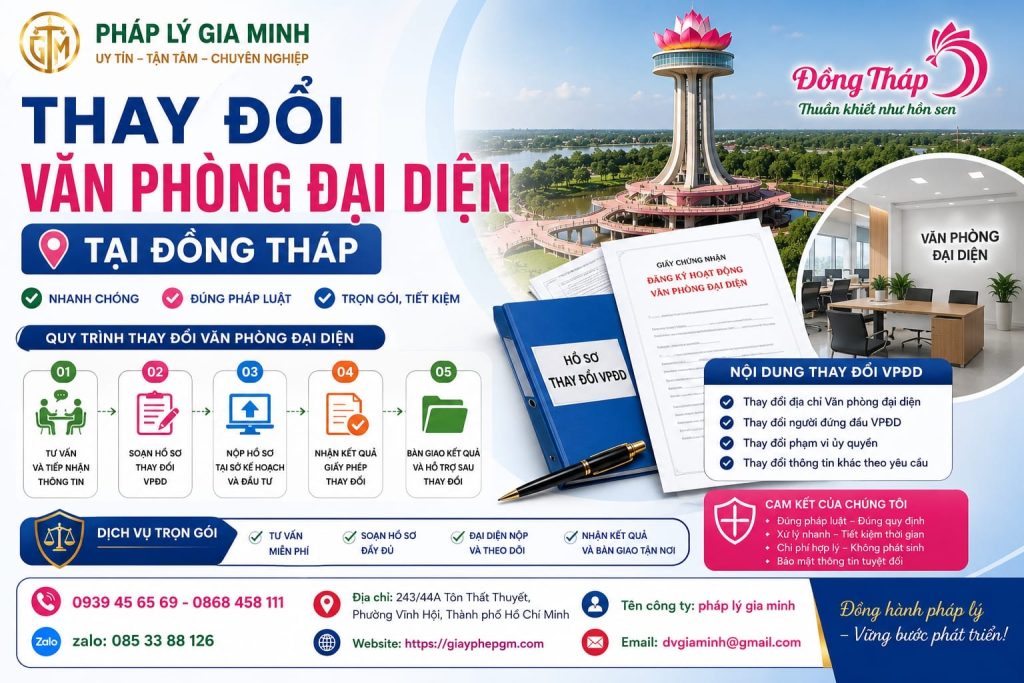 Thay Đổi Văn Phòng Đại Diện Tại Đồng Tháp