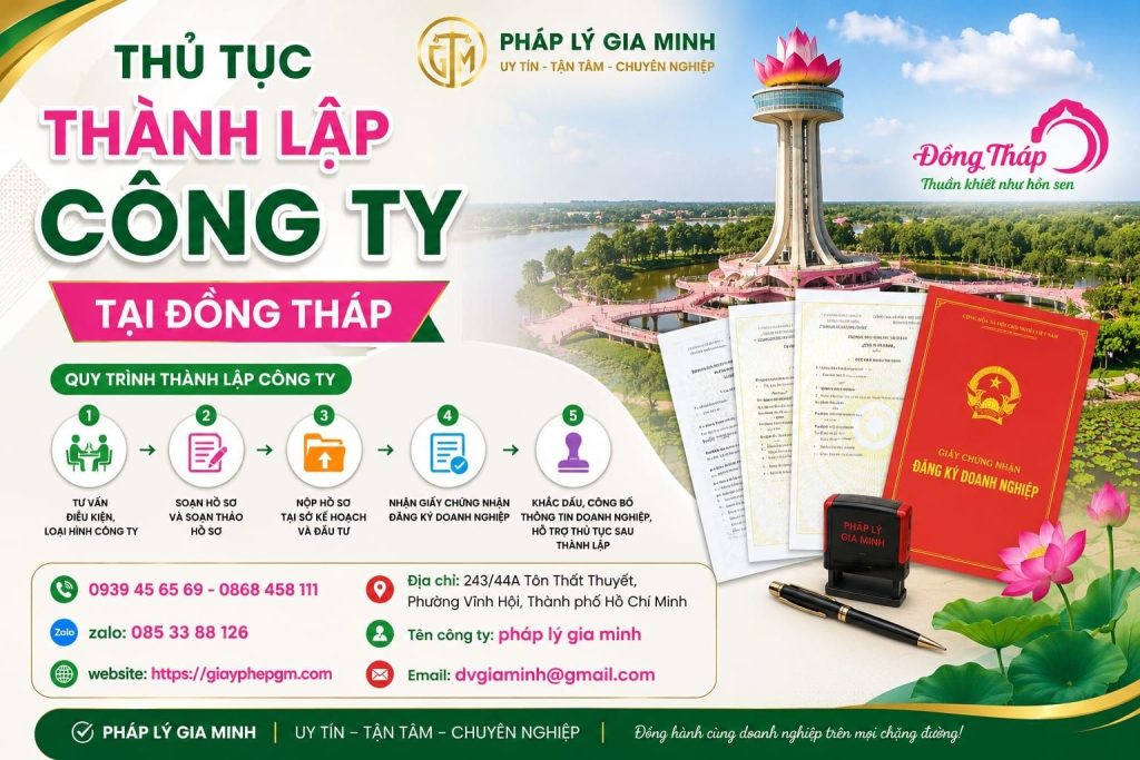 Thủ Tục Thành Lập Công Ty Tại Đồng Tháp