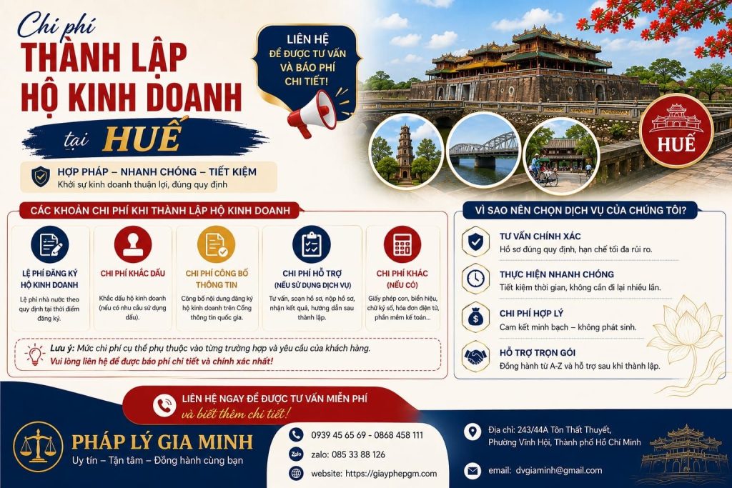 Chi phí thành lập hộ kinh doanh tại Huế: Những khoản cần dự trù từ đầu 1 Chi phí thành lập hộ kinh doanh tại Huế