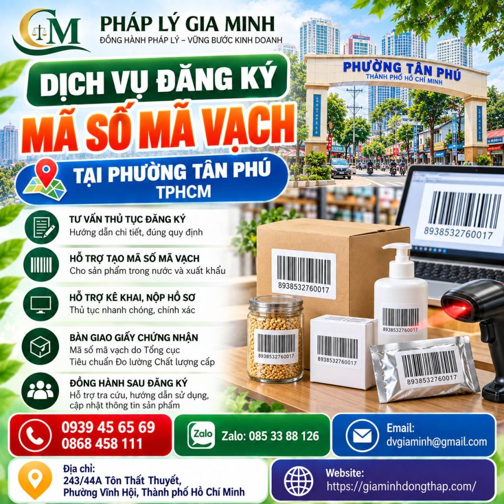 Dịch vụ đăng ký mã số mã vạch tại phường Tân Phú TPHCM