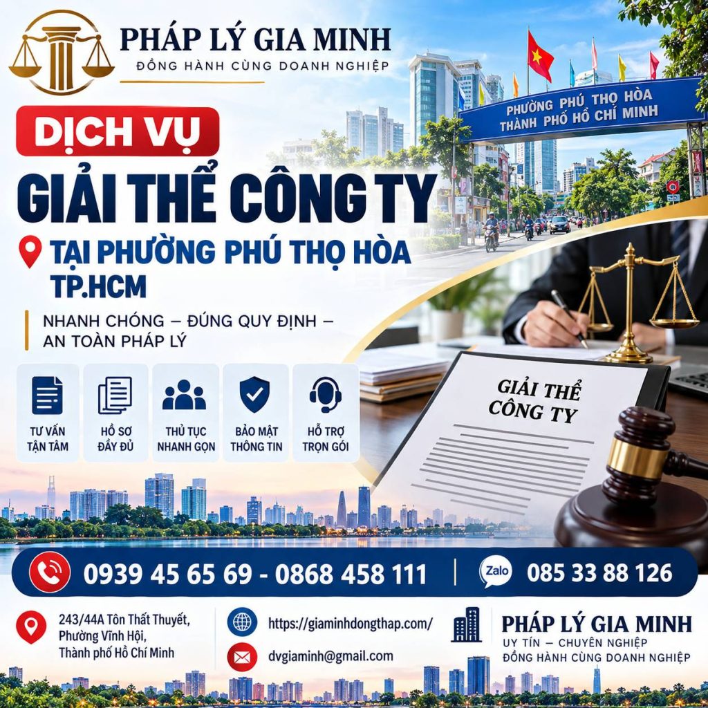 Dịch vụ giải thể công ty tại phường Phú Thọ Hòa TP.HCM
