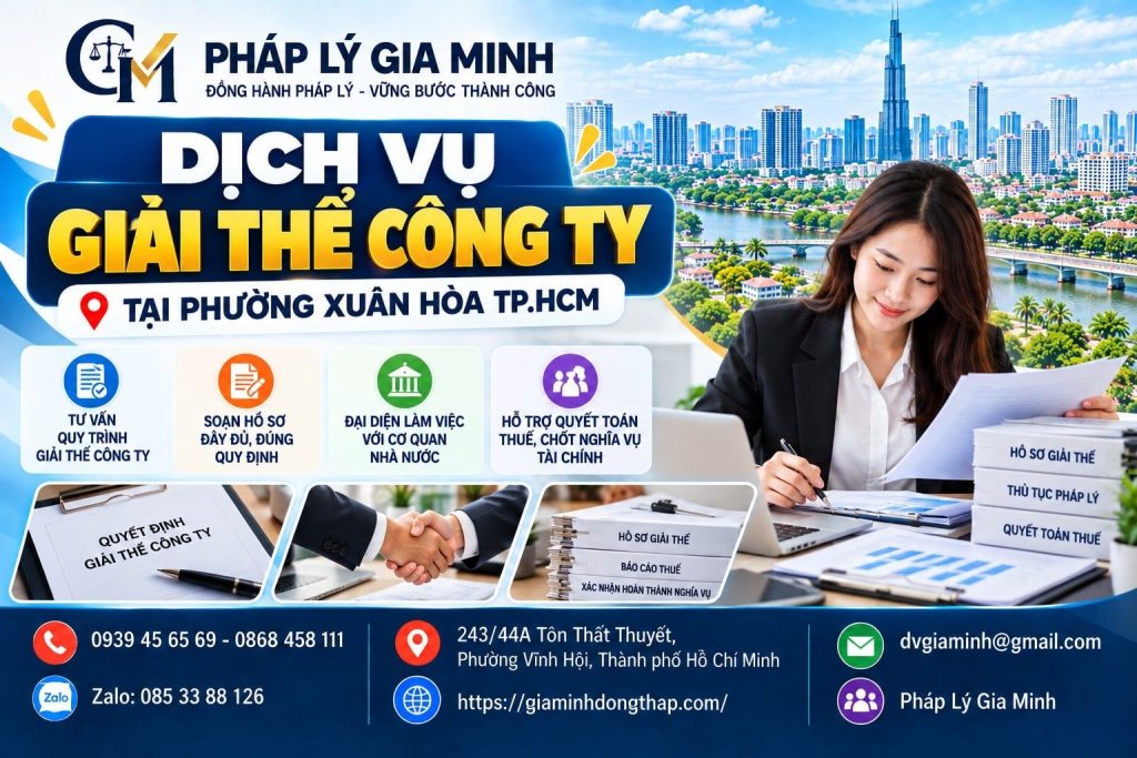 Dịch vụ giải thể công ty tại phường Xuân Hòa TP.HCM