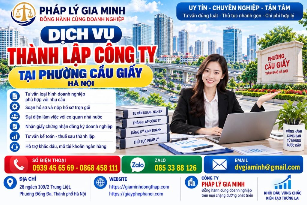 Dịch vụ thành lập công ty tại phường Cầu Giấy Hà Nội 1 Dịch vụ thành lập công ty tại phường Cầu Giấy Hà Nội