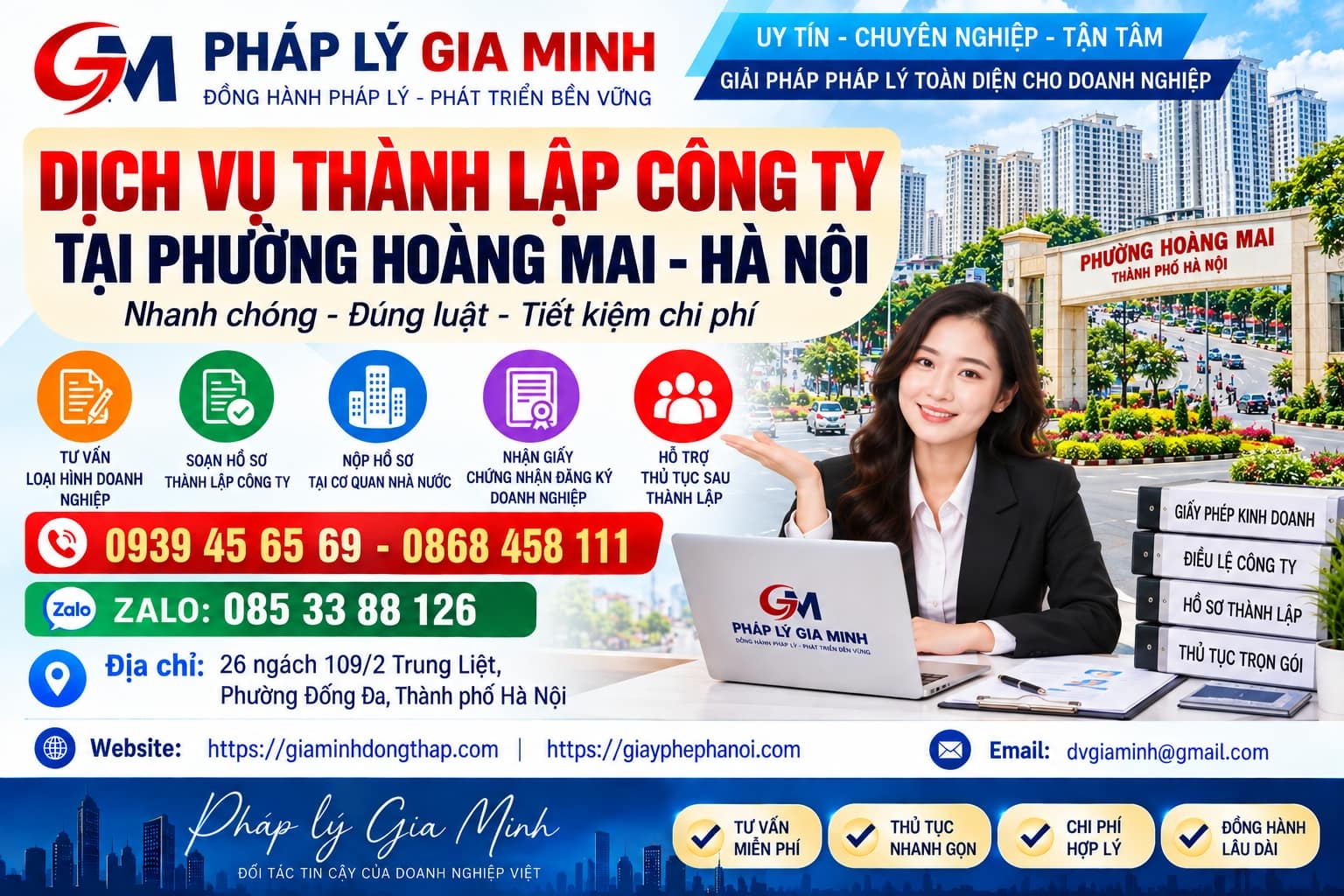 Dịch vụ thành lập công ty tại phường Hoàng Mai Hà Nội