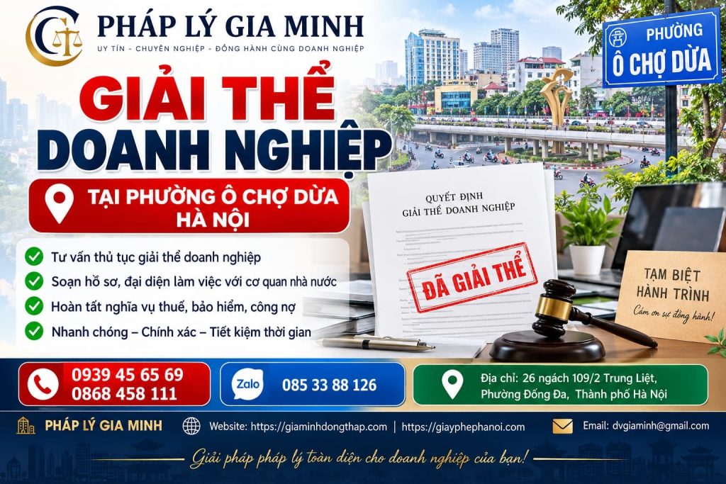 Giải thể doanh nghiệp tại phường Ô Chợ Dừa Hà Nội 1 Giải thể doanh nghiệp tại phường Ô Chợ Dừa Hà Nội