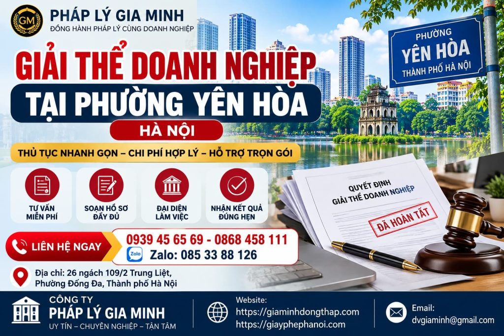 Giải thể doanh nghiệp tại phường Yên Hòa Hà Nội