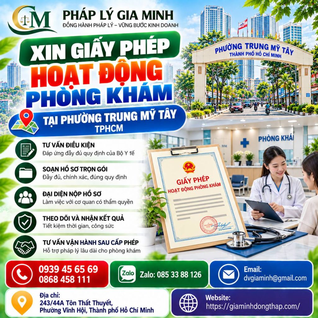 Xin giấy phép hoạt động phòng khám tại phường Trung Mỹ Tây TPHCM